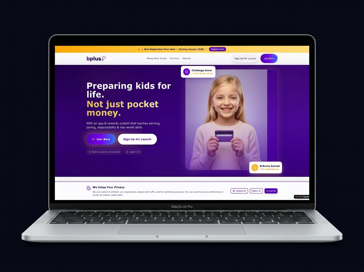 B+ Kids website design